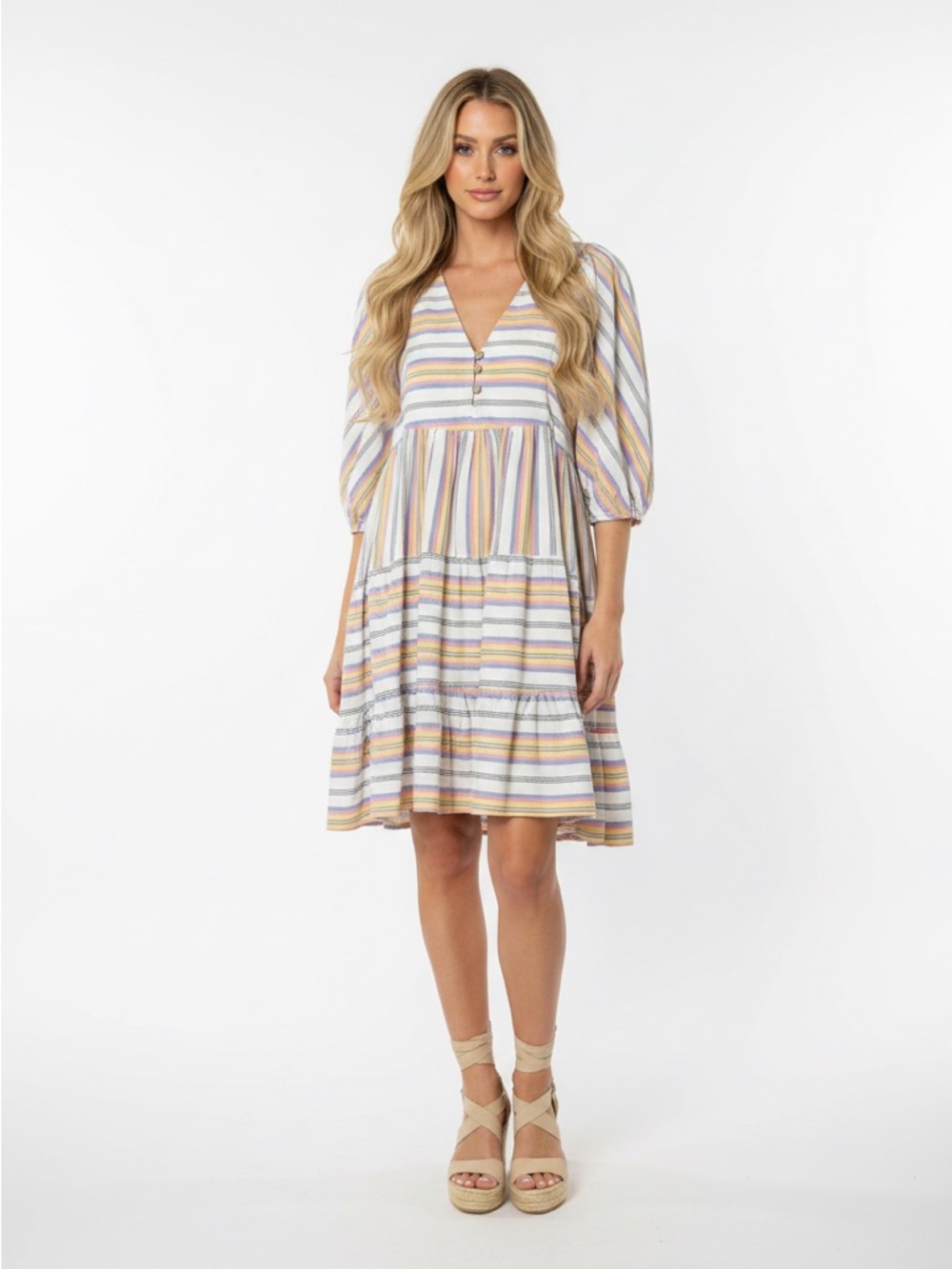 Label Of Love Stripes Peachy Blue Beach Dress